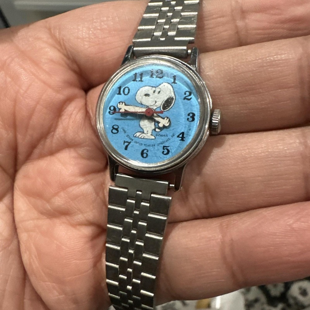Working 1958 United Feature Syndicate Peanut Watch Manual Wind 24mm Fit 6.5 Rare - Picture 2 of 11